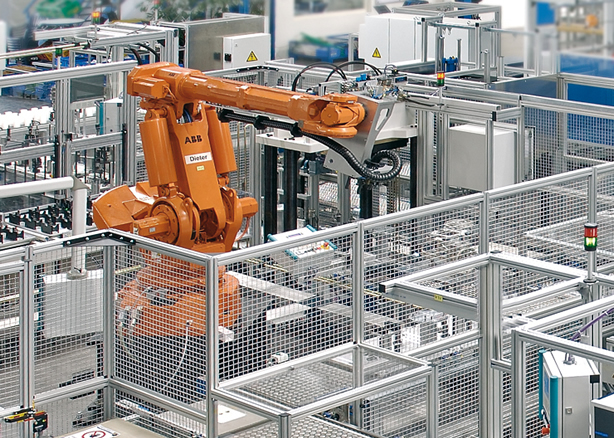 工业铝型材制造的工业机器人围栏